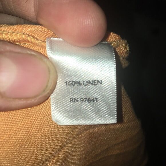 J Jill orange linen colorful natural button down tunic - Picture 4 of 4